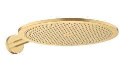 Верхний душ AXOR ShowerSolutions 350 1jet, с держателем, настенный монтаж, круглый, с 1 режимом, размер 35 см, металлический, цвет: шлифованное золото, для душа/ванной