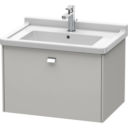 Тумба под раковину Duravit Brioso, 67х46,9х45,2 см, подвесная, 1 выдвижной ящик, ДСП, цвет: бетонно-серый/хром, шкафчик навесной, механизм доводчика, прямоугольная, правая/левая, в ванную комнату