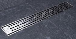 Душевой лоток Pestan Betto Net Line 750, решетка/цвет хром матовый, для душа в полу, с комбинированным затвором, горизонтальный выпуск, нержавеющая сталь, прямоугольный