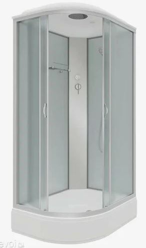 Душевая кабина 110х80х215 см Niagara Classic (правая) поддон средний, асимметричная, угловая, стекло матовое, с верхним душем, без гидромассажа