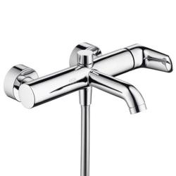 Смеситель для ванны Axor Citterio M, однорычажный, настенный, наружнего/внешнего монтажа, неповоротный, латунный, длина излива 20 см, керамический, цвет хром, без душевого шланга/лейки