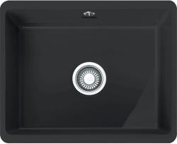 Мойка кухонная Franke KUBUS KBK 110-50, 54,5х44,5 см, врезная, керамическая (Fraceram®), прямоугольная, цвет оникс, без отверстия под смеситель, без крыла, слив-перелив, врезная в столещницу, для кухни