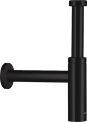 Сифон Axor Flowstar S дизайнерский, для раковины, бутылочный, G 1 ¼, гидрозатвор/мокрый затвор, горизонтальный/боковой выпуск (в стену), латунь, цвет матовый черный, для раковины/умывальника