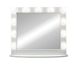 Зеркало гримерное Континент "Этюд", 90х70 см, с LED/ЛЕД-лампами (8 ламп), прямоугольное, выключатель механический, светодиодное, навесное/подвесное/настенное