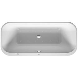 Ванна Duravit Darling New 190х90 см гидромассажная, встраиваемая/пристенная, акриловая, цвет: белый, с ножками/сливом-переливом, без фронтальной панели, прямоугольная, с системой гидромассажа Air-System, с двумя наклонами для спины