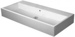 Раковина DURAVIT Vero Air, 100х47х17 см, подвесная, прямоугольная, санфарфор, шлифованная, цвет белый, без отверстия под смеситель, без перелива