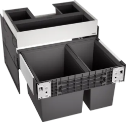 Система сортировки отходов BLANCO SELECT II 60/2 Orga 45х52,6х45,8 прямоугольная, пластик, два контейнера, цвет черный, рама из окрашенной гальванизированной стали, в кухонную тумбу, выдвижная