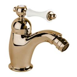 Смеситель для биде Cezares Margot, однорычажный, низкий, длина излива 122 мм, неповоротный, керамический, латунь, цвет бронза, с донным клапаном