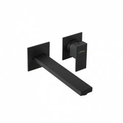 Смеситель для раковины Cezares Unika, встраиваемый, однорычажный, длина излива 189 мм, неповоротный, керамический, латунь, цвет черный матовый