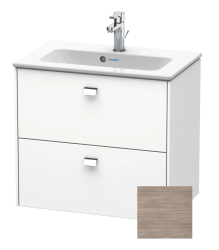 Тумба под раковину Duravit Brioso, 62х38,9x55,3 см, подвесная, 2 выдвижных ящика, ДСП, цвет: сосна серебристая/хром, шкафчик навесной, механизм доводчика, прямоугольная, правая/левая, в ванную комнату