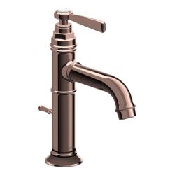 Смеситель для раковины Axor Montreux 100, однорычажный, с рычаговой рукояткой, фиксированный излив, длина излива 14,2 см, керамический, латунь, цвет полированное красное золото, со сливным гарнитуром