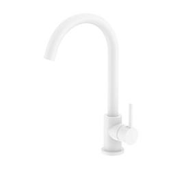 Смеситель для кухни/мойки Splenka S201.40.08 однорычажный, поворотный, длина излива 179,6 мм, высота излива 244 мм цвет белый, нержавеющая сталь