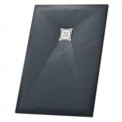 Душевой поддон RGW Stone Tray ST-G, 90х150х2,5 см, прямоугольный, из искусственного камня, низкий, цвет: графит, с антискользящим рельефным покрытием, без бортика