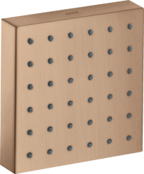 Верхний душ/модуль душа AXOR ShowerCollection, настенный/потолочный, скрытый монтаж, квадратный, с 1 режимом, размер 12х12 см, металлический, цвет: шлифованное красное золото, верхний/плечевой/боковой душ, для душа/ванной