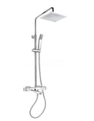 Душевая система встраиваемая Teka Soller, цвет хром, комплект: однозахватный смеситель/тропический душ (с верхней лейкой)/лейка/шланг