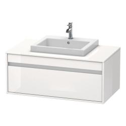 Тумба под раковину для консоли/столешницы Duravit Ketho 100х55х42,6 см, подвесная, ДСП, цвет: белый глянец, 1 выдвижной ящик, для встраиваемой сверху раковины, прямоугольная