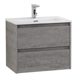 Тумба под раковину BelBagno Kraft 39, 70х39х53 см, подвесная, 2 выкатных ящика, ЛДСП, цвет: цементный серый, шкафчик навесной, механизм доводчика, прямоугольная