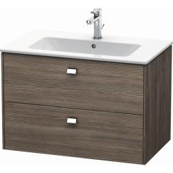 Тумба под раковину Duravit Brioso, 102х47,9x55,3 см, подвесная, 2 выдвижных ящика, ДСП, цвет: сосна терра/хром, шкафчик навесной, механизм доводчика, прямоугольная, правая/левая, в ванную комнату