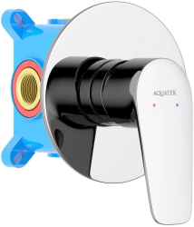 Смеситель для ванны/душа Aquatek Бетта настенный, однорычажный, встраиваемый, без излива, латунь, цвет хром