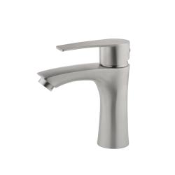 Смеситель для раковины/умывальника AQUEDUC однорычажный, неповоротный, керамический, длина излива 105 мм, высота 95 мм нержавеющая сталь, цвет сталь 345326