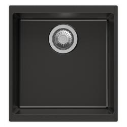 Мойка TopZero серия TopGran, 460х430 см, подстольная, из гранита, прямоугольная, цвет Deep black, отверстие под смеситель, слив-перелив, для кухни
