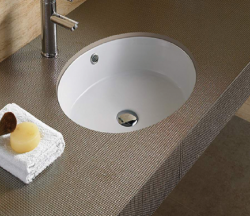 Раковина для ванной CeramaLux 540P 42х17х42 встраиваемая, круглая, керамическая/фарфоровая, цвет белый, без отверстия под смеситель, слив-перелив