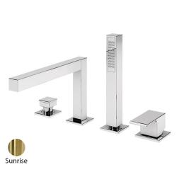 Смеситель для ванны/душа Cezares Porta, на борт ванны, однорычажный, неповоротный, длина 249 мм, керамический, латунь, цвет Sunrise