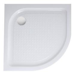 Душевой поддон BelBagno Tray, 85х85х15 см, четверть круга/угловой, акриловый, низкий, белый, с бортиком, с антискользящим покрытием, литой, литьевой, для душа