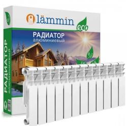 Радиатор алюминиевый Lammin Eco  AL350-80- 12 (12 секций), боковое подключение, настенный, белый