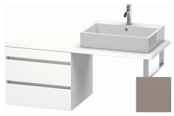 Тумба/шкафчик для консоли/столешницы Duravit DuraStyle под раковину 60х54,8х51,2 см, подвесная, ДСП, цвет: белый матовый/базальт, 2 выдвижных ящика, прямоугольная