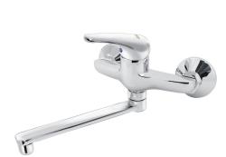 Смеситель для кухни/мойки Варион MB, настенный, однорычажный, поворотный, керамический, длина излива 180 мм, латунь, цвет хром