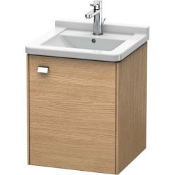 Тумба под раковину Duravit Brioso, 46х44,5х56,3 см, подвесная, с распашной дверцей, ДСП, цвет: дуб европейский/хром, шкафчик навесной, прямоугольная, правая, в ванную комнату