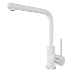 Смеситель для кухни/мойки TopZero, цвет Ice, L образный, однорычажный, с высоким/низким изливом, высота излива 275 см, из латуни/гранита