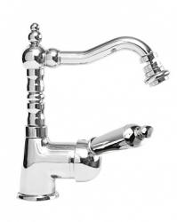 Смеситель для биде Cezares Elite, однорычажный, низкий, длина излива 155 мм, поворотный, керамический, латунь, цвет хром, с донным клапаном