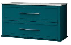 Тумба под раковину Cezares Tiffany 60, 60х46х55 см, подвесная, 2 выдвижных ящика, МДФ, цвет: зеленый, шкафчик навесной, механизм доводчика, прямоугольная