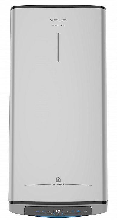Водонагреватель 80 л ARISTON VELIS LUX INOX PW ABSE WIFI 80 электрический, настенный, вертикальный/горизонтальный, накопительный тип, 2.5 квт, 1087х511х275 мм, 230в (цвет серебристый, прямоугольный, плоский) с нижней подводкой