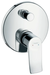Смеситель для ванны Hansgrohe Metris скрытого монтажа, настенный/встраиваемый, однорычажный, латунный, без излива, керамический, круглый, цвет хром, без душевого гарнитура