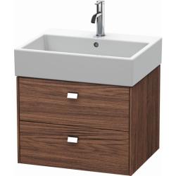 Тумба/шкафчик для консоли/столешницы Duravit Brioso под раковину 52х48х44,2 см, подвесная, ДСП, цвет: орех темный/хром, 2 выдвижных ящика, прямоугольная