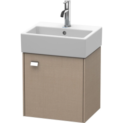 Тумба под раковину Duravit Brioso, 43,4х33,9х44,2 см, подвесная, с распашной дверцей, ДСП, цвет: лен/хром, шкафчик навесной, прямоугольная, правая, в ванную комнату