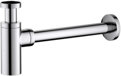 Сифон для раковины Aquatek AQ6012CR бутылочный, без выпуска, 1 1/4" горизонтальный/боковой выпуск (в стену), латунь/нержавеющая сталь, цвет хром, для раковины/умывальника