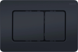 Кнопка смыва Aquatek KDI-0000040 прямоугольная, цвет черный матовый, нержавеющая сталь, клавиша управления (клавиши квадрат) для сливного бачка, инсталляции унитаза, двойная, механическая, панель, универсальная, размер 245х165х12 мм