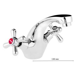 Смеситель для раковины/умывальника Accoona, двухвентильный, неповоротный, керамический, длина излива 156 мм, латунь, цвет хром