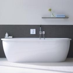 Ванна Duravit Darling New 190х90 см гидромассажная, пристенная, акриловая, цвет: белый, с ножками/сливом-переливом/фронтальной панелью, овальная, с системой гидромассажа Combi-System E, с двумя наклонами для спины