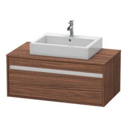 Тумба под раковину для консоли/столешницы Duravit Ketho 100х55х42,6 см, подвесная, ДСП, цвет: орех темный, 1 выдвижной ящик, для встраиваемой снизу раковины, прямоугольная