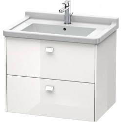 Тумба под раковину Duravit Brioso, 67х46,9х56,3 см, подвесная, 2 выдвижных ящика, ДСП, цвет: белый глянец, шкафчик навесной, механизм доводчика, прямоугольная, правая/левая, в ванную комнату