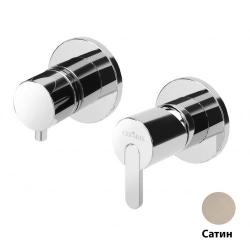 Смеситель для душа Cezares Leaf, встраиваемый, на 3 выхода, однорычажный, без излива, керамический, латунь, внутренний (скрытый монтаж), цвет сатин