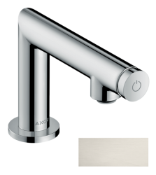 Смеситель для раковины/умывальника Axor Uno Select 80, для холодной воды, нажимной, фиксированный излив, длина излива 10,9 см, керамический, латунь, цвет под сталь, без сливного набора