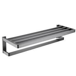 Полка ABBER Westen одинарная, 600 мм настенная, нержавеющая сталь, прямоугольная, для полотенец, в ванную/туалет/душевую кабину, цвет никель AA1758NG