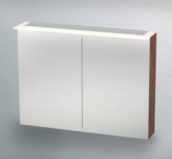Зеркальный шкаф Duravit Happy D.2, 100х76х20,8 см, подвесной, цвет: орех американский, зеркало с подсветкой LED/ЛЭД, сенсорный выключатель, с 2 распашными дверцами/двухстворчатый, 2 стеклянные полки, прямоугольный