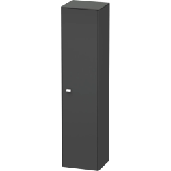 Пенал Duravit Brioso R, 42x36x177 см, подвесной, (правый), с дверцей, с полкой, со стеклянными полками, цвет: графит матовый/хром, в ванную комнату